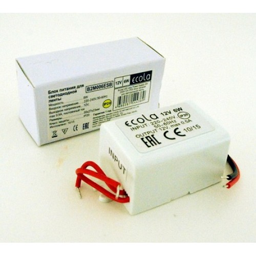 Ecola LED strip Power Supply   6W 220V-12V IP20 блок питания для светодиодной ленты