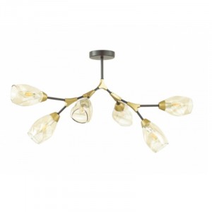 Светильник потолочный SAPFIR SPFD-9479 Черный/Бронза/Black/Bronze/D1300/H800/6/E27/60W/без лампYkka Светильник потолочный SAPFIR SPFD-9479 Черный/Бронза/Black/Bronze/D1300/H800/6/E27/60W/без лампYkka