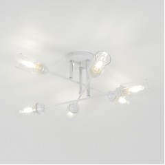 Светильник потолочный SAPFIR SPF-9521 БЕЛЫЙ+ХРОМ D800/H250/6/E27/60W/без ламп QUAR6 SPFD