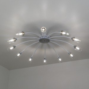 Светильник потолочный SAPFIR SPFD-9475 Белый/Хром/White/Chrome/D900/H200/12/G9/120W/без ламп Arach