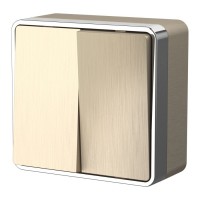 WERKEL WL15-03-01 / Выключатель двухклавишный Gallant (шампань рифленый) a041421 W5020010