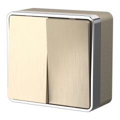 WERKEL WL15-03-01 / Выключатель двухклавишный Gallant (шампань рифленый) a041421 W5020010