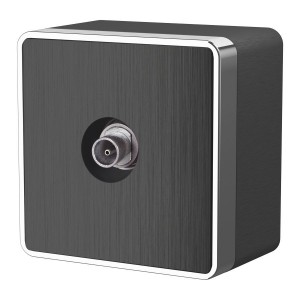 WL15-21-01/ ТВ-розетка оконечная  Gallant (графит рифленый) a041399 W5083004