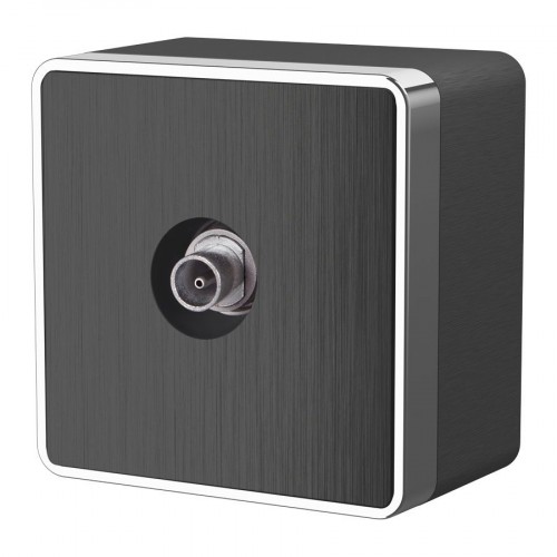 WL15-21-01/ ТВ-розетка оконечная  Gallant (графит рифленый) a041399 W5083004