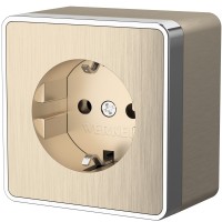 WERKEL WL15-02-01 / Розетка с заземлением Gallant (шампань рифленый) a041416 W5071010