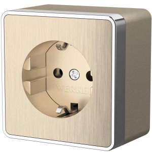 WERKEL WL15-02-01 / Розетка с заземлением Gallant (шампань рифленый) a041416 W5071010