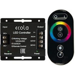 Ecola LED strip RGB RF  controller 24A 288W 12V (576W 24V) с кнопочным черным радиопультом