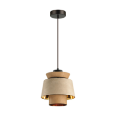 Светильник 4992/1 PENDANT ODL23 287 св. коричневый/золотой/металл/экокожа Подвес E27 60W KRESSA