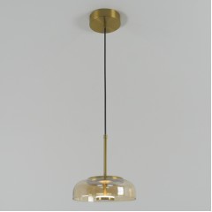 Светильник ElegantLight DZN-8231 BRASS+AMBER/ЛАТУНЬ+ЯНТАРЬ D230/H180-1500/1/LED/7W/4000K 22-09