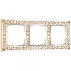 WERKEL Antik WL07-Frame-03/Рамка на 3 поста (белое золото) a036750 W0031523