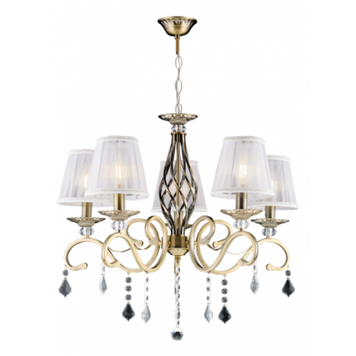 Светильник SFS 1208/5B AB D600/H540-770/5/E14/60W тканевый плафон RSP