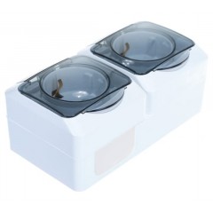 Розетка Этюд IP44 о/у 2я з/к с крышкой белая РА16-244b 7 шт