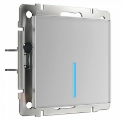 WERKEL W4510006 Сенсорный выключатель одноклавишный с подсветкой 1000 Вт (серебряный)