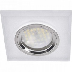 Ecola MR16 DL1651 GU5.3 Glass Стекло Квадрат скошенный край Матовый / Хром  25x90x90 (кd74)