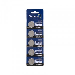 GBAT-CR2032 кнопочная литиевая 5pcs/card  (5/100/2000) RSP