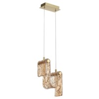 Светильник 5105/11L L-VISION ODL26 547 брашинг/янтарный металл/стекло Подвес LED x 11W 4000K FLOW