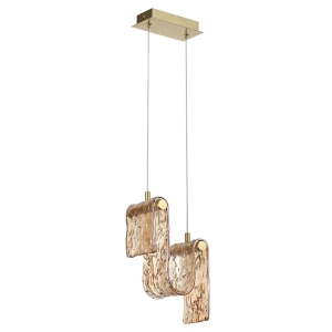 Светильник 5105/11L L-VISION ODL26 547 брашинг/янтарный металл/стекло Подвес LED x 11W 4000K FLOW