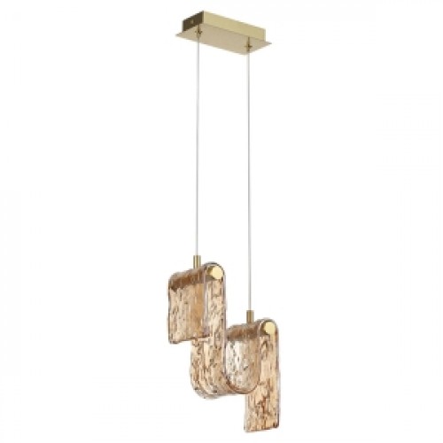 Светильник 5105/11L L-VISION ODL26 547 брашинг/янтарный металл/стекло Подвес LED x 11W 4000K FLOW