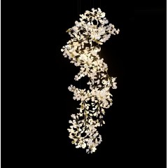 Светильник DZN-34253 ЗОЛОТО + БЕЛАЯ КЕРАМИКА D600*2800/H1200/14/G9/40W GINKOA