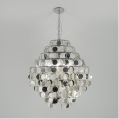 Светильник подвесной SAPFIR SPFD-43439 SHELL ХРОМ/CHROME D600/H1500/5/E27/60W без ламп CEDAR