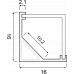 Профиль PRO281 алюминиевый угловой, с квадратным экраном и заглушками (2000х16х16мм)