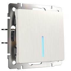 WERKEL WL13-SW-1G-LED/Выключатель одноклавишный с подсветкой(перламутровый рифленый a040887 W1110113