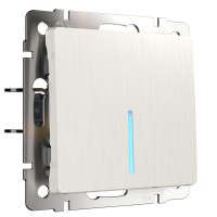 WERKEL WL13-SW-1G-2W-LED / Выключатель одноклавишный проходной с подсветкой (перламут. риф.) a040895 W1112113