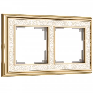 WERKEL Palacio Gracia WL77-Frame-02/ Рамка на 2 поста (золото/белый) a041160 W0021429
