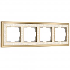 WERKEL Palacio Gracia WL77-Frame-04/ Рамка на 4 поста (золото/белый) a041167 W0041429