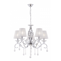 Светильник SFS 1208/5B CR ХРОМ D600/H540-770/5/E14/60W тканевый плафон