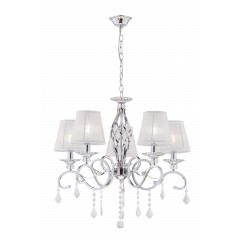 Светильник SFS 1208/5B CR ХРОМ D600/H540-770/5/E14/60W тканевый плафон