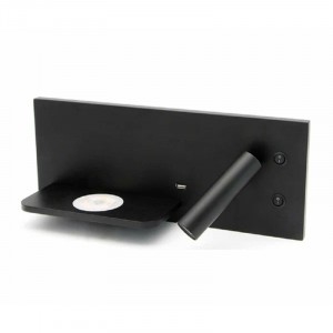 Настенный светильник Kink Light Норти 08075L,19-09214 черный (левое) с разъёмом USB