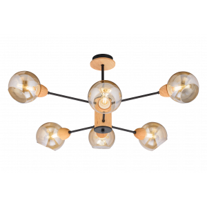 Светильник потолочный  SFS 4642/6 BK+WOOD RSP