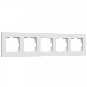 WERKEL Рамка на 5 постов Slab (белый софт) W0052961