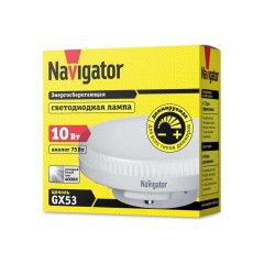 Лампа светодиодная LED 10вт GX53 диммируемая белый матовая таблетка 61632 NLL-GX53 