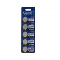 Батарейка GBAT-CR2025 кнопочная литиевая 5pcs/card 3В (5/100/5000)  RSP