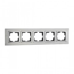 Рамка 5-постовая Mono Electric Style Aluminium серебро 107-800000-164