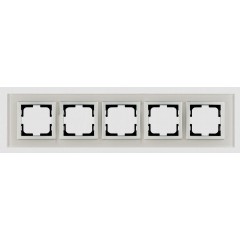 Рамка 5-постовая Mono Electric Style Glass белое стекло 107-710000-164
