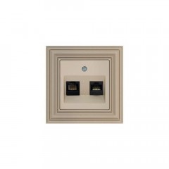 Розетка RJ45/RJ11 Liregus Retro кремовый омбре 29-138 Розетка RJ45/RJ11 Liregus Retro кремовый омбре 29-138