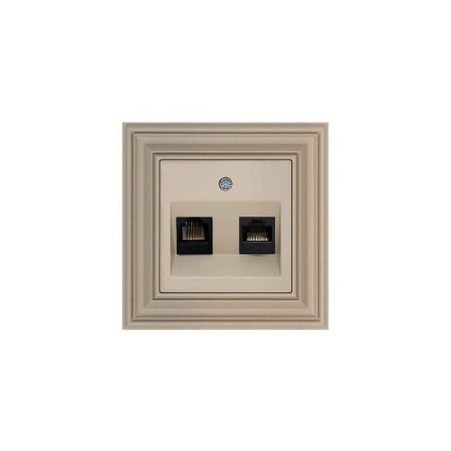 Розетка RJ45/RJ11 Liregus Retro кремовый омбре 29-138 Розетка RJ45/RJ11 Liregus Retro кремовый омбре 29-138