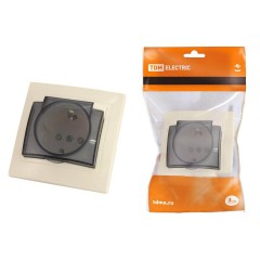 Розетка 2P+PE TDM Electric Таймыр со шторками крышкой слоновая кость SQ1814-0119 Розетка 2P+PE TDM Electric Таймыр со шторками крышкой слоновая кость SQ1814-0119