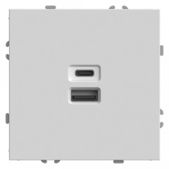 Розетка двухместная USB + Type C Stekker Эмили белый фарфор RST10-5115-01 49879