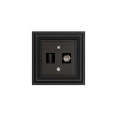 Розетка HDMI/TV Liregus Retro черный матовый 29-238