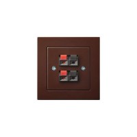 Аудиорозетка двойная Liregus Epsilon коричневый 28-1441