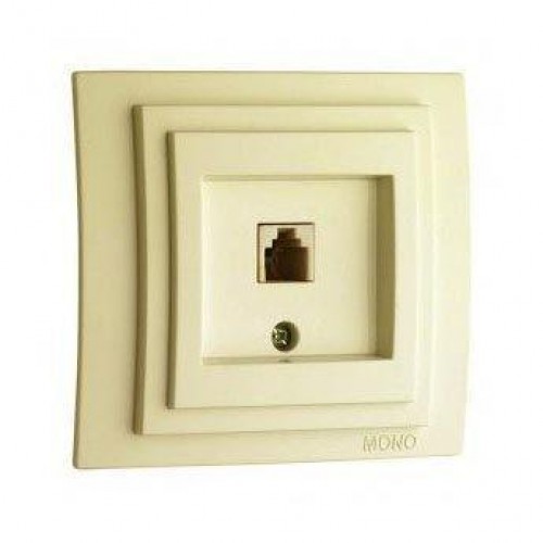 Розетка телефонная RJ11 Mono Electric Larissa 3 кат крем 103-171705-124 Розетка телефонная RJ11 Mono Electric Larissa 3 кат крем 103-171705-124
