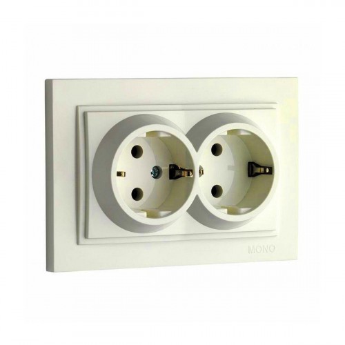 Розетка 2К+З двойная Mono Electric Despina 16A 250V винтовое подключение крем 102-170004-120 Розетка 2К+З двойная Mono Electric Despina 16A 250V винтовое подключение крем 102-170004-120