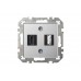 Розетка HDMI/USB Liregus Epsilon серебро 28-1856