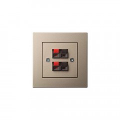 Аудиорозетка двойная Liregus Epsilon шампань 28-3241