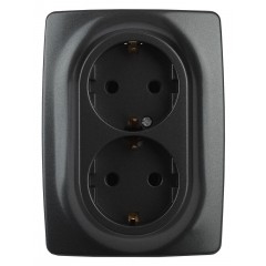 Розетка ЭРА 12 2x2P E Schuko со шторками 16A 250V 12-2108-05 Б0036446
