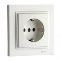 Розетка 2К+З Mono Electric Despina 16A 250V винтовое подключение жемчуг 102-252521-117